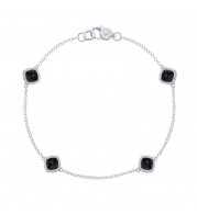 Tacori Sterling Silver Crescent Embrace Gemstone Women's Bracelet - SB22819