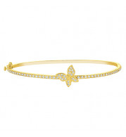 Jewelmi Custom 14k Yellow Gold Diamond Bangle Bracelet