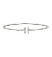 Jewelmi Custom 14k White Gold Diamond Bangle Bracelet