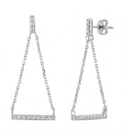 Jewelmi Custom 14k White Gold Diamond Drop Earrings
