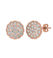 Jewelmi Custom 14k Rose Gold Diamond Earrings