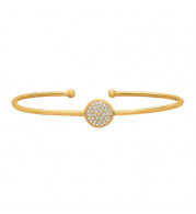 Jewelmi Custom 14k Yellow Gold Diamond Bangle Bracelet