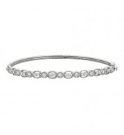Jewelmi Custom 14k White Gold Diamond Bangle Bracelet