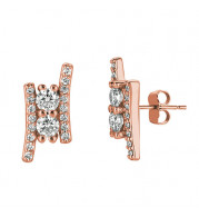 Jewelmi Custom 14k Rose Gold Diamond Earrings