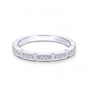 Gabriel & Co. 14k White Gold Victorian Diamond Wedding Band - WB13914R4W44JJ