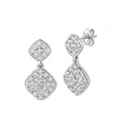 Jewelmi Custom 14k White Gold Diamond Drop Earrings