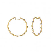 Jewelmi Custom 14k Yellow Gold Diamond Hoop Earrings