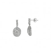 Jewelmi Custom 14k White Gold Diamond Drop Earrings