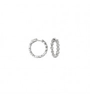 Jewelmi Custom 14k White Gold Diamond Hoop Earrings