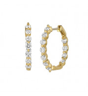 Jewelmi Custom 14k Yellow Gold Diamond Hoop Earrings