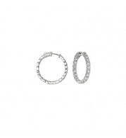 Jewelmi Custom 14k White Gold Diamond Hoop Earrings