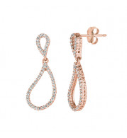 Jewelmi Custom 14k Rose Gold Diamond Earrings