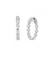 Jewelmi Custom 14k White Gold Diamond Hoop Earrings