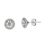 Jewelmi Custom 14k White Gold Diamond Earrings
