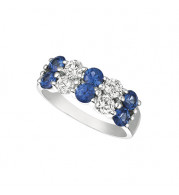 Jewelmi Custom 14k White Gold Sapphire Diamond Ring