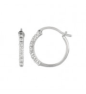 Jewelmi Custom 14k White Gold Diamond Hoop Earrings