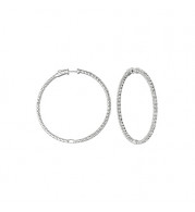 Jewelmi Custom 14k White Gold Diamond Hoop Earrings