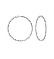 Jewelmi Custom 14k White Gold Diamond Hoop Earrings