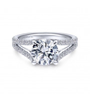 Gabriel & Co. 14k White Gold Contemporary Split Shank Engagement Ring - ER14804R8W44JJ