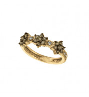 Jewelmi Custom 14k Yellow Gold Diamond Flower Ring