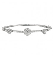 Jewelmi Custom 14k White Gold Diamond Bangle Bracelet