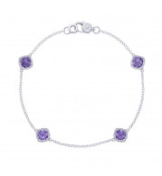 Tacori Sterling Silver Crescent Embrace Gemstone Women's Bracelet - SB22801