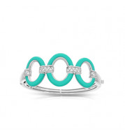 Belle Etoile Connection Aqua Enamel and CZ Bracelet