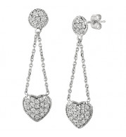 Jewelmi Custom 14k White Gold Diamond Drop Earrings