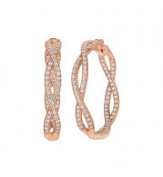 Jewelmi Custom 14k Rose Gold Diamond Earrings