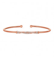 Jewelmi Custom 14k Rose Gold Diamond Bangle Bracelet