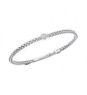 Alisa Sterling Silver Diamond Bangle Bracelet
