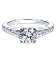 Gabriel & Co. 14k White Gold Contemporary Straight Engagement Ring - ER12324R3W44JJ
