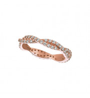 Jewelmi Custom 14k Rose Gold Twist Diamond Wedding Band
