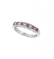 Jewelmi Custom 14k White Gold Sapphire Diamond Stackable Ring