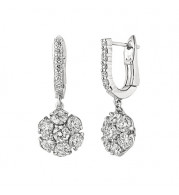 Jewelmi Custom 14k White Gold Diamond Drop Earrings