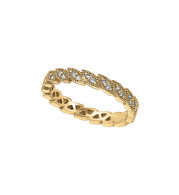 Jewelmi Custom 14k Yellow Gold Carved Diamond Wedding Band
