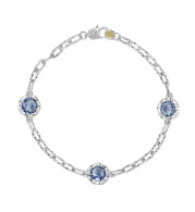 Tacori Sterling Silver Crescent Crown Gemstone Women's Bracelet - SB22133