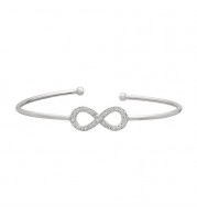 Jewelmi Custom 14k White Gold Diamond Bangle Bracelet