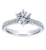 Gabriel & Co. 14k White Gold Contemporary Straight Engagement Ring - ER6687W44JJ