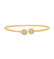 Jewelmi Custom 14k Yellow Gold Diamond Bangle Bracelet