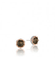 Tacori Sterling Silver and 18k Rose Gold Crescent Crown Gemstone Stud Earring - SE105P17