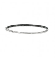 Jewelmi Custom 14k White Gold Diamond Bangle Bracelet