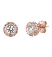 Jewelmi Custom 14k Rose Gold Diamond Earrings