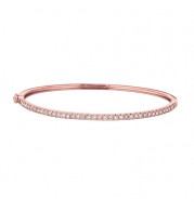 Jewelmi Custom 14k Rose Gold Diamond Bangle Bracelet