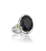 Tacori Sterling Silver Crescent Crown Gemstone Men's Ring - SR12319