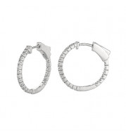 Jewelmi Custom 14k White Gold Diamond Hoop Earrings