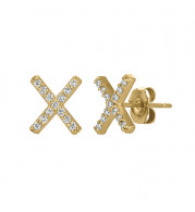 Jewelmi Custom 14k Yellow Gold Diamond Earrings