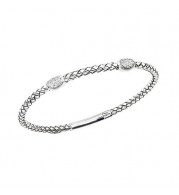 Alisa Sterling Silver Diamond Bangle Bracelet