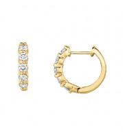 Jewelmi Custom 14k Yellow Gold Diamond Hoop Earrings
