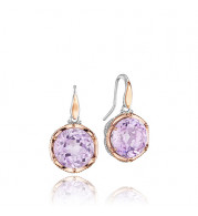 Tacori Sterling Silver and 18k Yellow Gold Crescent Crown Gemstone Stud Earring - SE105Y02